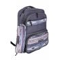 Gharibo Bags School Backpack With Pencil Case For Kids, Feathers Pattern - Grey
