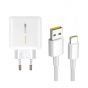 شاحن اوبو مع كابل شحن USB-A  الى USB-C، طول 1 متر، 65 وات، USB-A - ابيض
