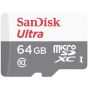 SanDisk Ultra Lite MicroSD Memory Card, 64GB, White Grey- SDSQUNR-064G-GN3MN
