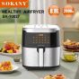 Sokany Digital Air Fryer, 8.8 Liters, 2000W, Black and Silver - SK-10037