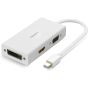 محول ديسبلاي بورت ميني إلى HDMI وVGA وDVI يوجرين، ابيض - 20417