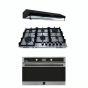 Purity Gas Built-in Hob, 90cm, 6 Burners, Stainless Steel - HPT904S, with PIATTA BL Island Hood, 90 CM, and Built-in Gas Oven with Grill, 98 Liters - OPT901GXD