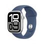 Apple Watch Series 10 42mm, Silver Case With Denim Strap