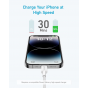 كابل USB-C  الى لايتنينج انكر  322 ، 6 قدم، ابيض - A81B6H21