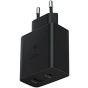شاحن سامسونج، 35 وات، 2 منفذ USB، اسود - EP-TA220NBEGWW  