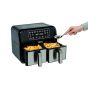 Kenwood KHealthyFry Digital Twin Air Fryer, 8 Liters, 1500 Watt, Black and Silver - HFM75.000MB