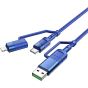 كابل USB فئة C الى لايتنينج 4 في 1 هوكو، 1.2 متر، ازرق - U106