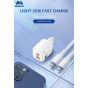 Majentik Wall Charger, 25 Watt, White - MC-002 With Cable