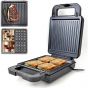 Sokany Sandwich Maker and Waffle Maker, 2 Plates, 1400 Watt, Black - SK-08119N