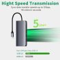 USB Type C 8 in 1 Hub - Grey