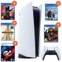 Sony PlayStation 5 (Standard Edition) with DualSense Wireless Controller - White, 5 Games, and 2 Years Official Warranty