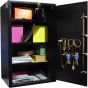 Safety Tech Fingerprint Safe Box, 75 Liters, Black and Gold - GN75 SFT