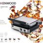 Kenwood Electric Grill, 2000 Watt, Silver and Black- HGM80.000SS