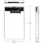 Coolead External Hard Drive Enclosure for HDD, SSD, 2.5 Inch - Transparent