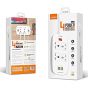 LDINO SC4407 Power Strip, 4 Sockets and 4 USB Ports, 2 Meters - White