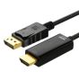 كابل DP الى HDMI زيرو، 1.8 متر- اسود