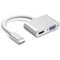 موزع USB-C إلى HDMI وVGA، لأجهزة بمنفذ C - فضي
