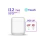 i12 TWS Bluetooth In Ear Earbuds with Charging Case, White - PA4767