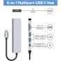 موزع USB فئة C 6 في 1 - رمادي
