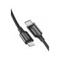 كابل شحن يو جرين USB-C الى لايتنينج، 3 امبير، 2.0 متر، اسود - 60752