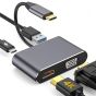 موزع USB 4 في 1، مع 4K HDMI - اسود