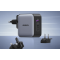 Ugreen Nexode Wall Charger, 65 Watt, 3 USB Ports, Black - CD296