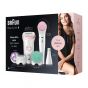 Braun Silk-épil Beauty Set 9 Wet and Dry Epilator with Braun FaceSpa, White and Soft Pink - 9-995 BS