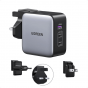Ugreen Nexode Wall Charger, 65 Watt, 3 USB Ports, Black - CD296