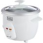 Black + Decker Rice Cooker with Attachments, 0.6 Liters, 2.5 Cups, 350W, White - RC650-B5