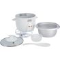 Black + Decker Rice Cooker with Attachments, 0.6 Liters, 2.5 Cups, 350W, White - RC650-B5