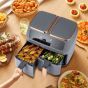 Sokani Dual Pot Digital Air Fryer, 8 Liters, 2800 Watt, Gold and Grey -  SK-ZG-8030