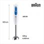 Braun MultiQuick Hand Blender with Attachments, 600 ml, 600 Watt, White and Blue - MQ20236MWH