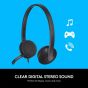 Logitech USB Headset, Black - H340
