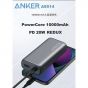 باور بانك سلكي انكر باور كور، سعة 10000 مللي امبير، 2 منفذ USB، فضي - A9514