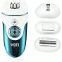 VGR Rechargeable Epilator, Wet and Dry, White and Blue - V-700