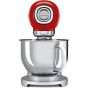 Smeg Stand Mixer With Attachments, 4.8 liters, 800 watts, Red - ‎SMF02RDEU