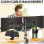 Dual Arm Holder for Up to 32 Inch Monitors - Black