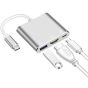 موزع USB محول USB-C الي USB، USB-C، HDMI انثي - متعدد الالوان