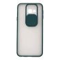 Stratg Back Cover with Camera Slider for Samsung Galaxy J4 Plus - Transparent and Dark Green