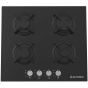 Ecomatic Crystal Built-in Gas Hob, 60 cm, 4 Burners, Black - S607RBC