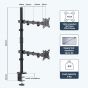 Worldlift Dual Arm Holder for 17 to 32 Inch Monitors - Black