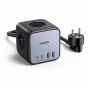 Ugreen Desktop Charger, 65 Watt, 4 USB Ports and 3 Outlets, Black - CD268