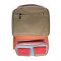 Gharibo Bags School Backpack For Girls, Stripe Pattern - Beige and Orange