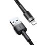 Baseus USB to Lightning Cable, 0.5 Meter, Grey - CALKLF-AG1