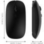 Silent Rechargeable 2.4GHz Wireless Optical Mouse, 1600 DPI - Black