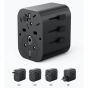 Anker 312 Wall Charger, 30 Watt, 3 USB Ports and AC Outlet, Black - A9212k11