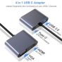 4 in 1  Male USB-C Adapter For MacBook and laptops - Silver
