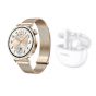 Huawei GT5 Smart Watch, 41mm, Gold - JANA-B19M with Huawei FreeBuds 5i Earbuds with Active Noise Cancellation - Ceramic White