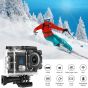 4K Waterproof Action Camera with 2 Rechargeable Batteries, 16MP - Black