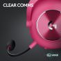 Logitech G PRO X 2 Lightspeed Wireless Gaming Headset with Microphone, 50mm Graphene Drivers, Pink - ‎981-001275